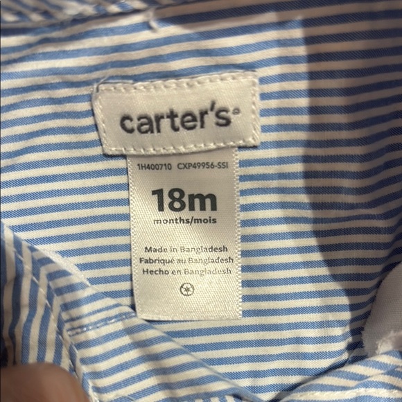 Children's Blue Striped Button-Up Shirt - Picture 2 of 3